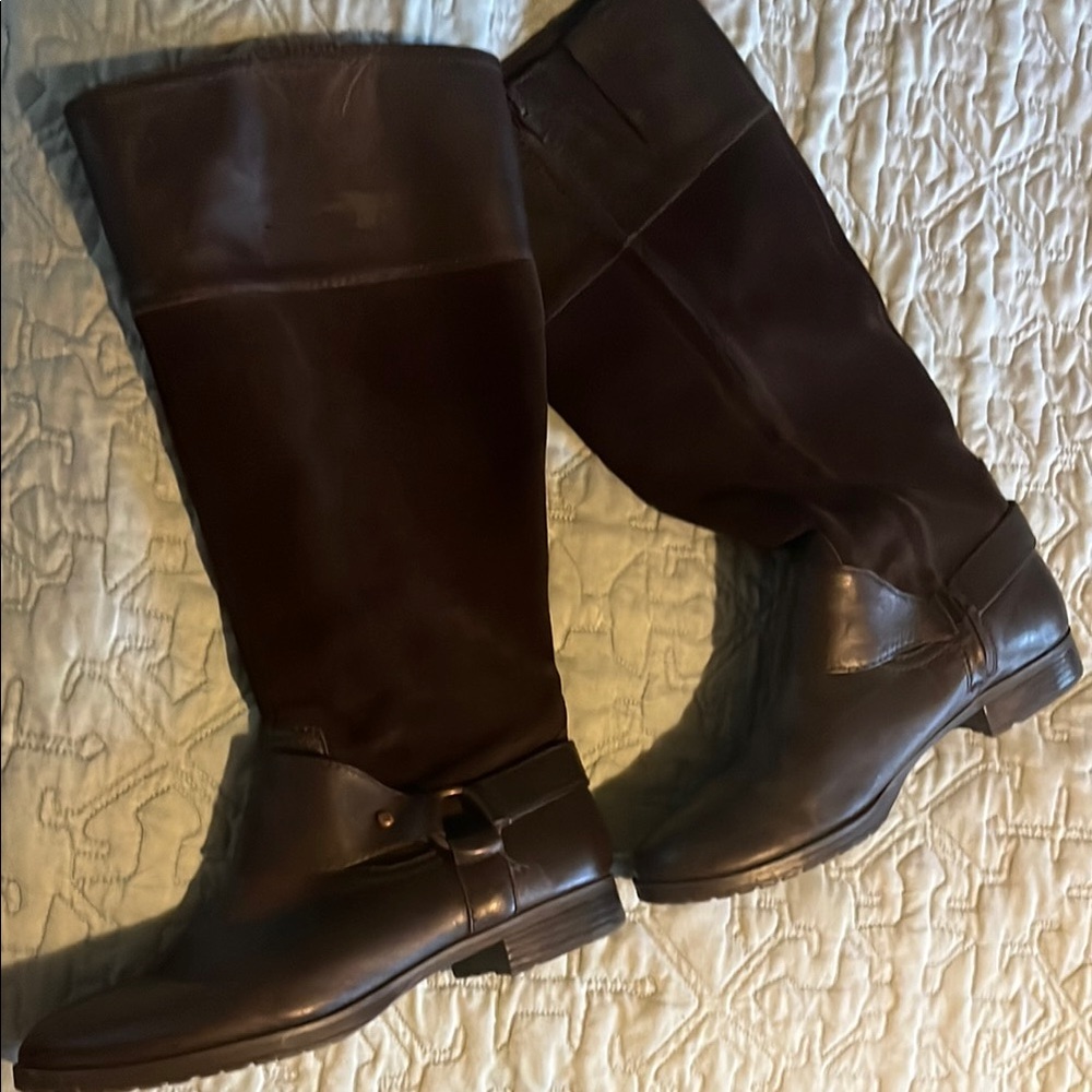 Lauren Ralph Lauren Dark Leather Equestrian Boots